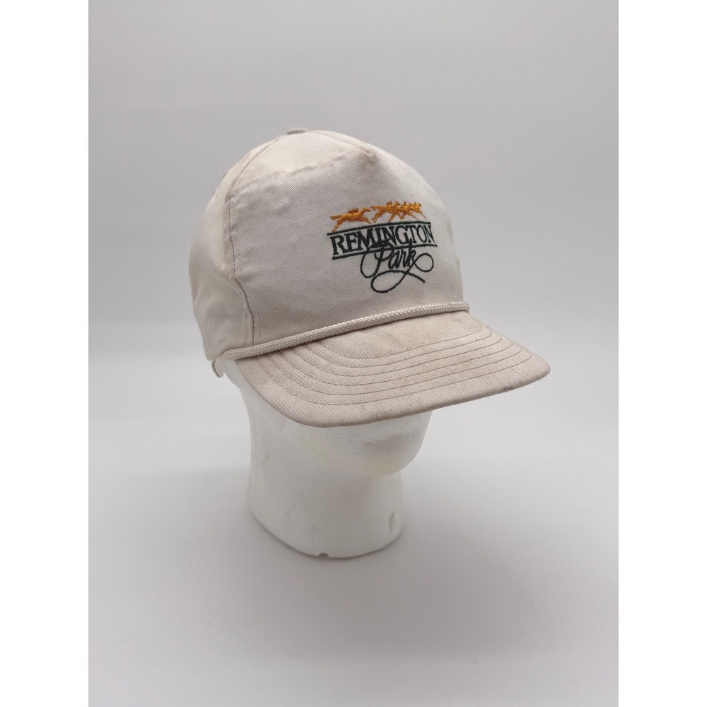 Vintage Remington Park Strapback Hat USA Made Horse Racing Cap White - Picture 5 of 8